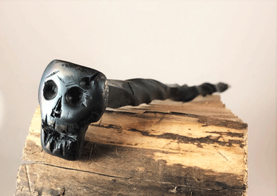 Forged Skull Head Wand