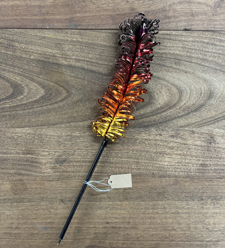 copper phoenix feather quill pen