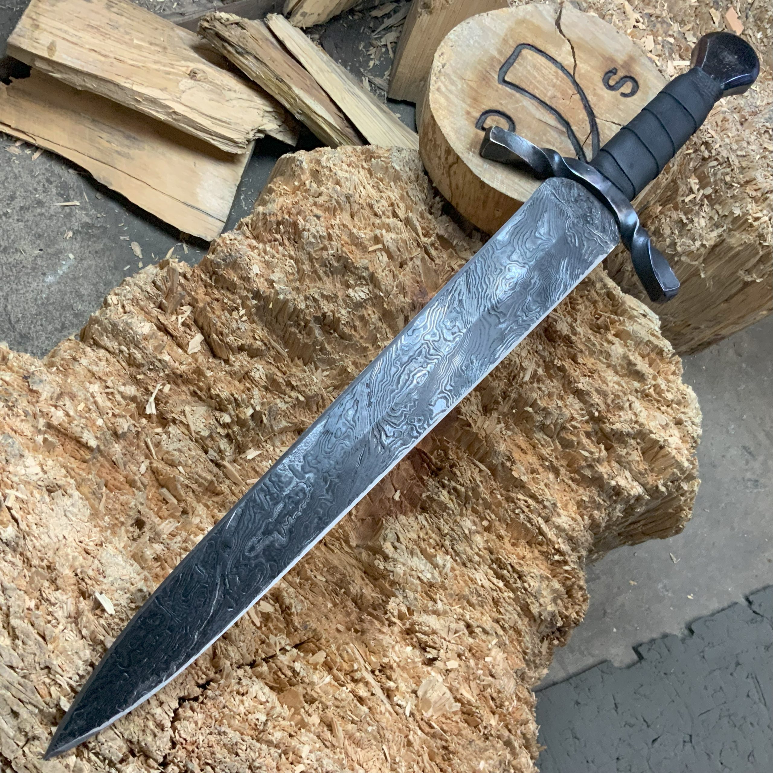 Draugr Damascus Short Sword Drunken Smithy