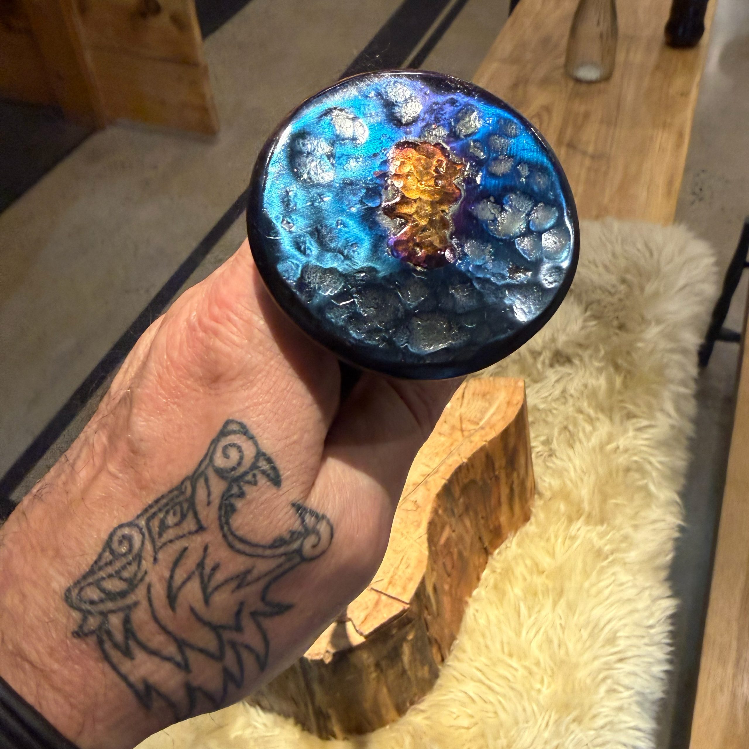 blued pommel